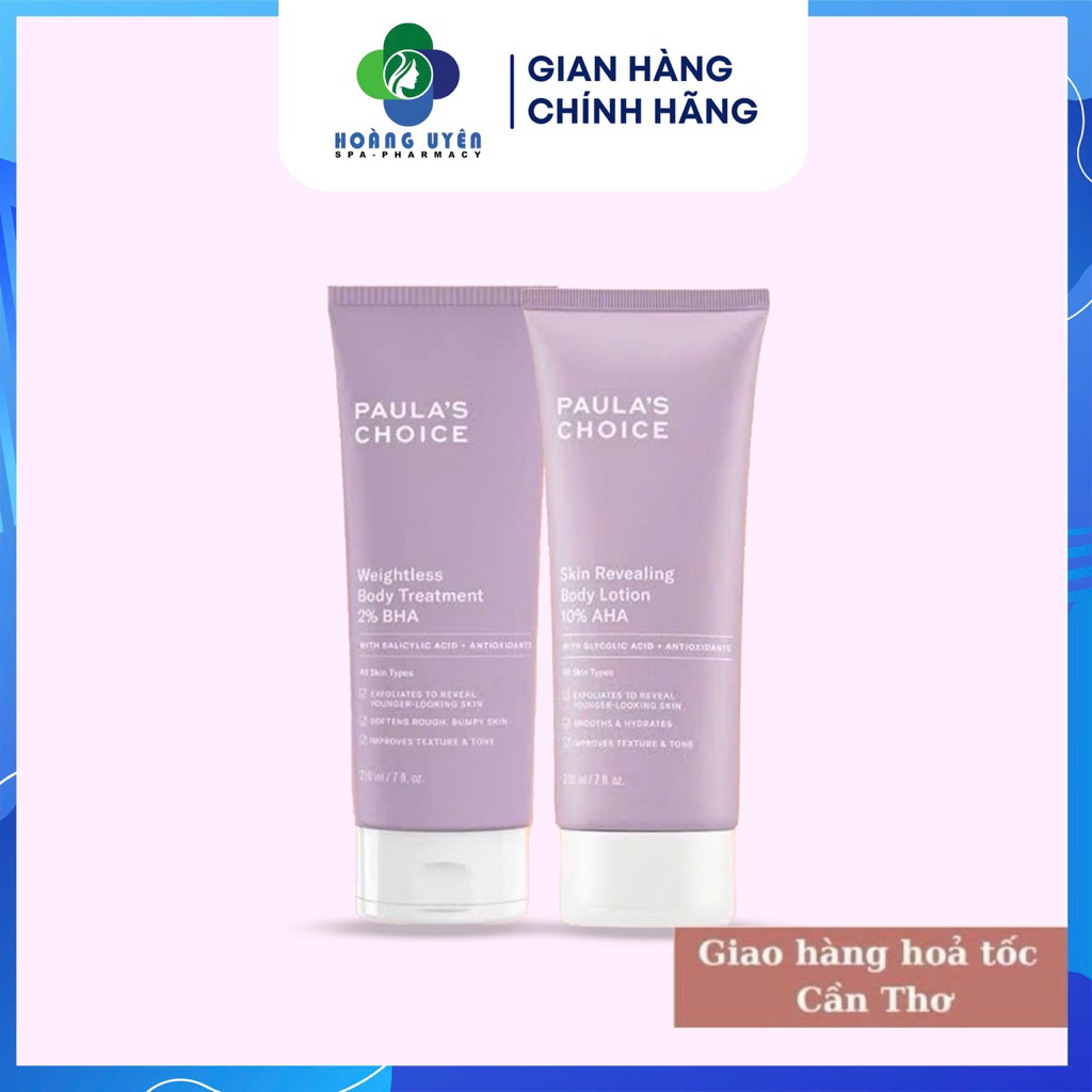 Kem dưỡng thể Body 2% BHA PaulaChoice Weightless Body Treatment 2% BHA  210ml