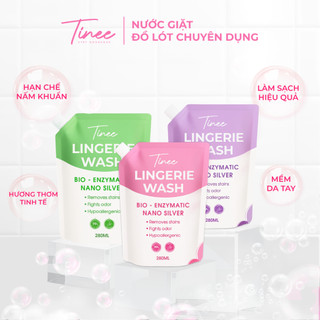   CHỈ LIVESTREAM  Túi Nước Giặt Đồ Lót Chuyên Dụng Tinee 280ml Nano bạc Hạn Chế Nấm Khuẩn 