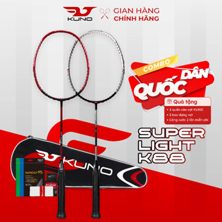 Combo 2 Vợt Cầu Lông KUNO Super Light K88, Trọng Lượng 6U Siêu Nhẹ, Vợt Cầu Lông Công Thủ Toàn Diện, Căng Sẵn 11kg