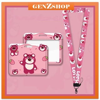  Bao ví đựng thẻ Gấu Dâu - Dây đeo thẻ ID học sinh  ngang dọc dành cho sinh viên hoạt hình dễ thương cute 