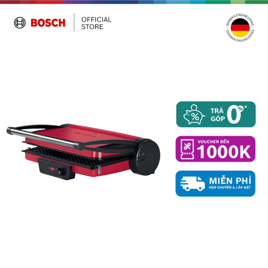 15.07 - 19.07 | Voucher Shopee lên đến 3tr | Vỉ nướng điện Bosch TCG4104 - Hàng chính hãng