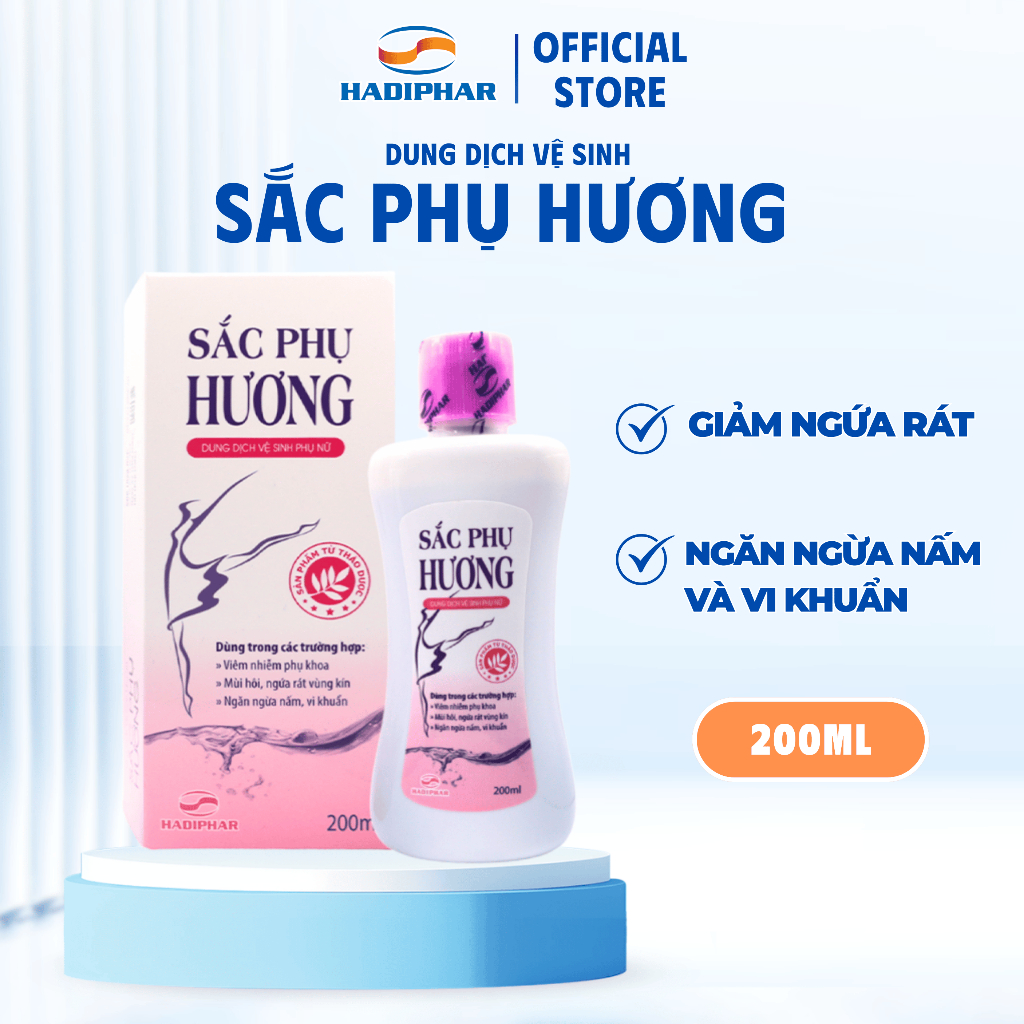 Dung dịch vệ sinh phụ nữ Sắc Phụ Hương giảm ngứa ngăn ngừa nấm và vi khuẩn (200 ml)
