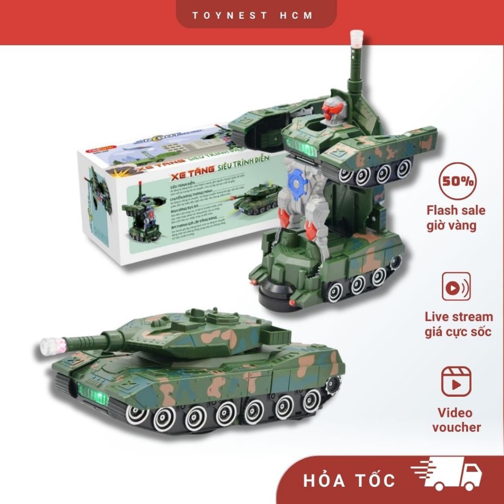 Đồ Chơi Duka: Đồ chơi Robot biến hình xe tăng - Siêu trình diễn DK81399