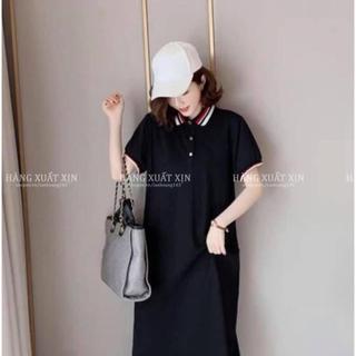 Đầm váy TMY cổ polo phối màu chất cotton mềm mịn hàng xuất dư xịn nhiều màu