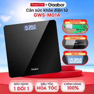 Cân sức khỏe điện tử Gaabor GWS-M01A thông minh màn hình LED kèm dây sạc micro USB và thước dây