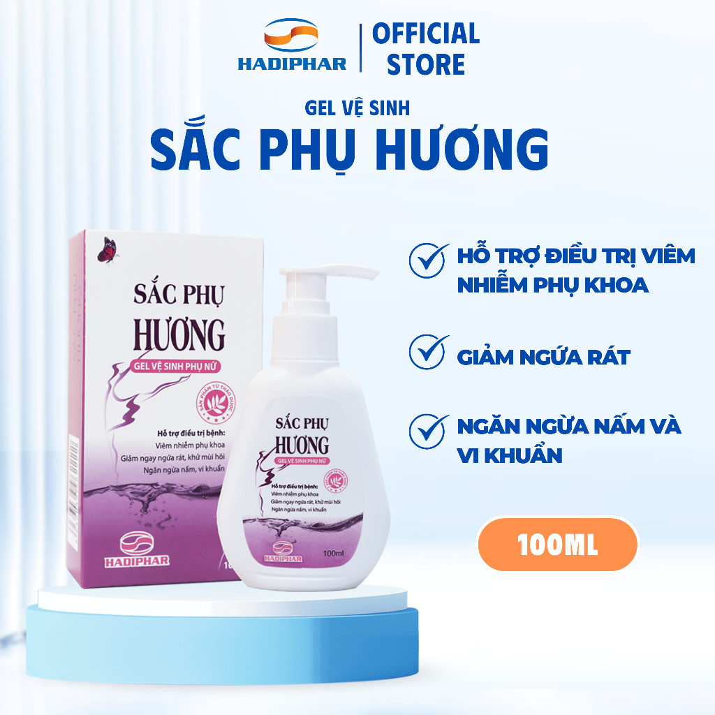 Dung dịch vệ sinh phụ nữ Sắc Phụ Hương giảm ngứa ngăn ngừa nấm và vi khuẩn (Gel 100ml)