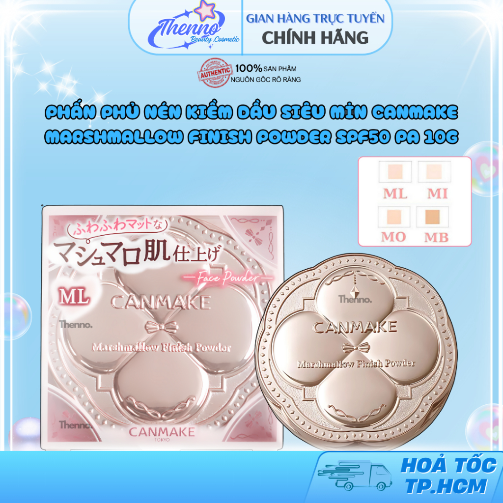 Phấn Phủ Nén Kiềm Dầu Siêu Mịn Canmake MarshMallow Finish Powder SPF50 PA+++ 10g