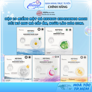  Hộp 10 Miếng Mặt Nạ Keyshu Bioessence Mask Sợi Xơ Rau Má Cấp Ẩm Ngừa Lão Hóa 30ml 