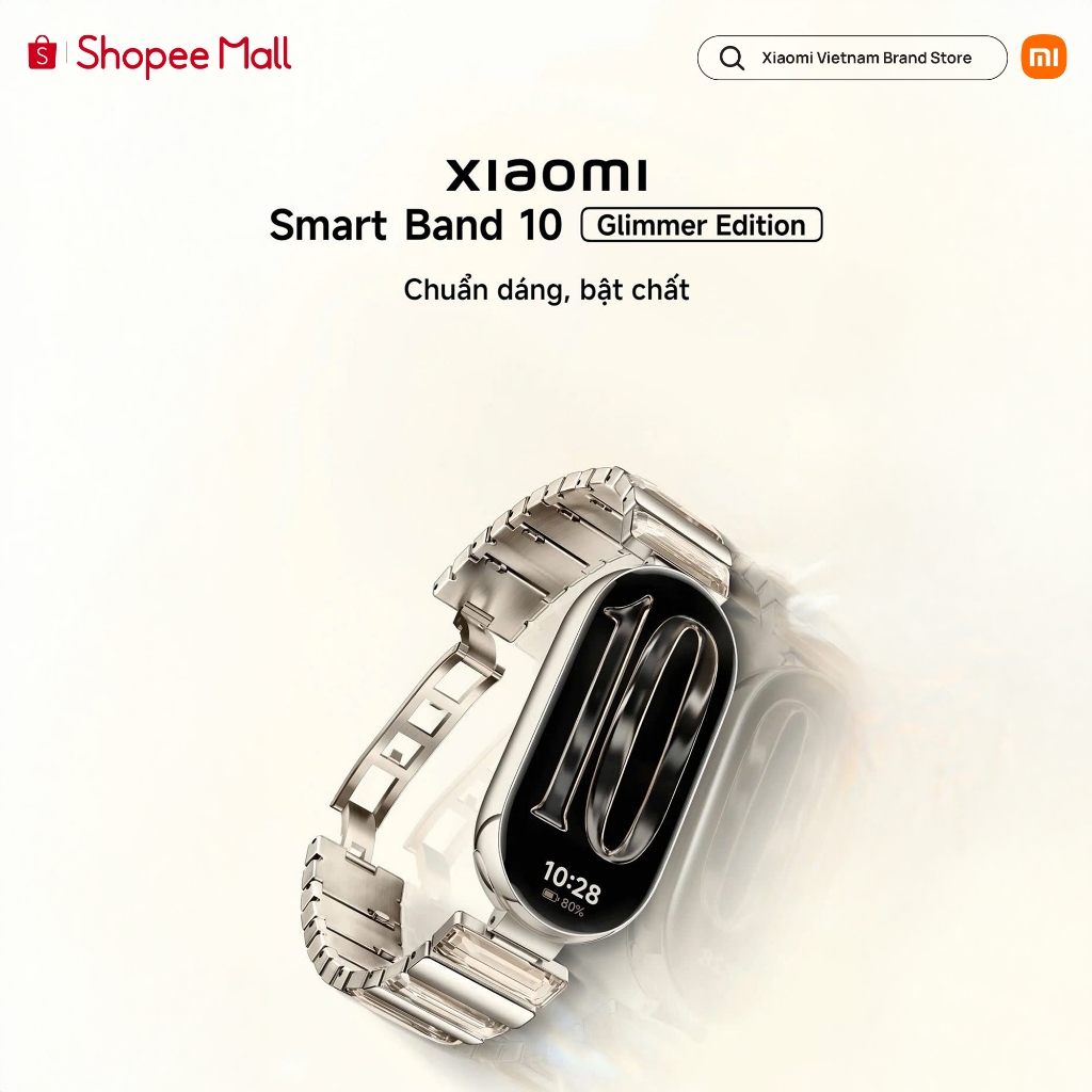 [MỞ BÁN 26.09] Đồng hồ thông minh Xiaomi Smart Band 10 Phiên bản Pha Lê - Độ sáng màn 1500 nit - Bảo hành 12 tháng