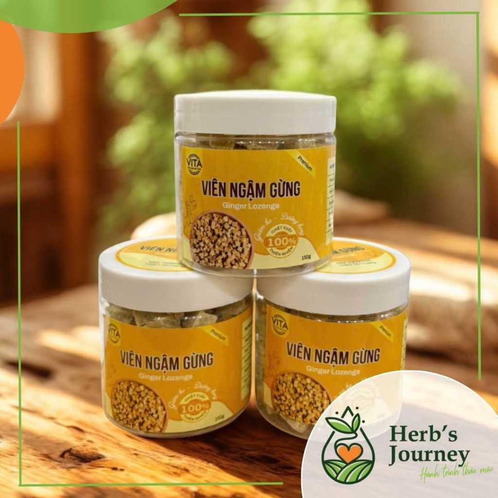 Viên ngậm Gừng (Ginger Lozenge) - Vita - Lọ 100g - Chiết xuất thiên nhiên 100%