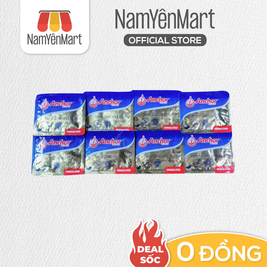 Bơ lạt Vỉ Anchor Vỉ 7g x 8 Hũ - Nam Yên Mart