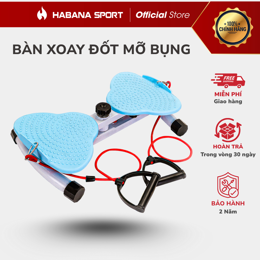 Bàn Xoay Eo Đốt Mỡ HABANA SPORT Giảm Cân Tại Nhà, Tích Hợp Massage Chân