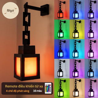   Sắp về  Đèn Minecraft đèn lồng đổi màu kèm dây xích treo remote trang trí đèn led ngủ decor phòng 