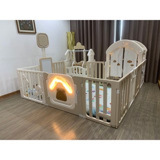 quây cũi nhựa MẪU GẤU cao cấp AN TOÀN CHO BÉ TẶNG THẢM, 100 BÓNG NHỰA