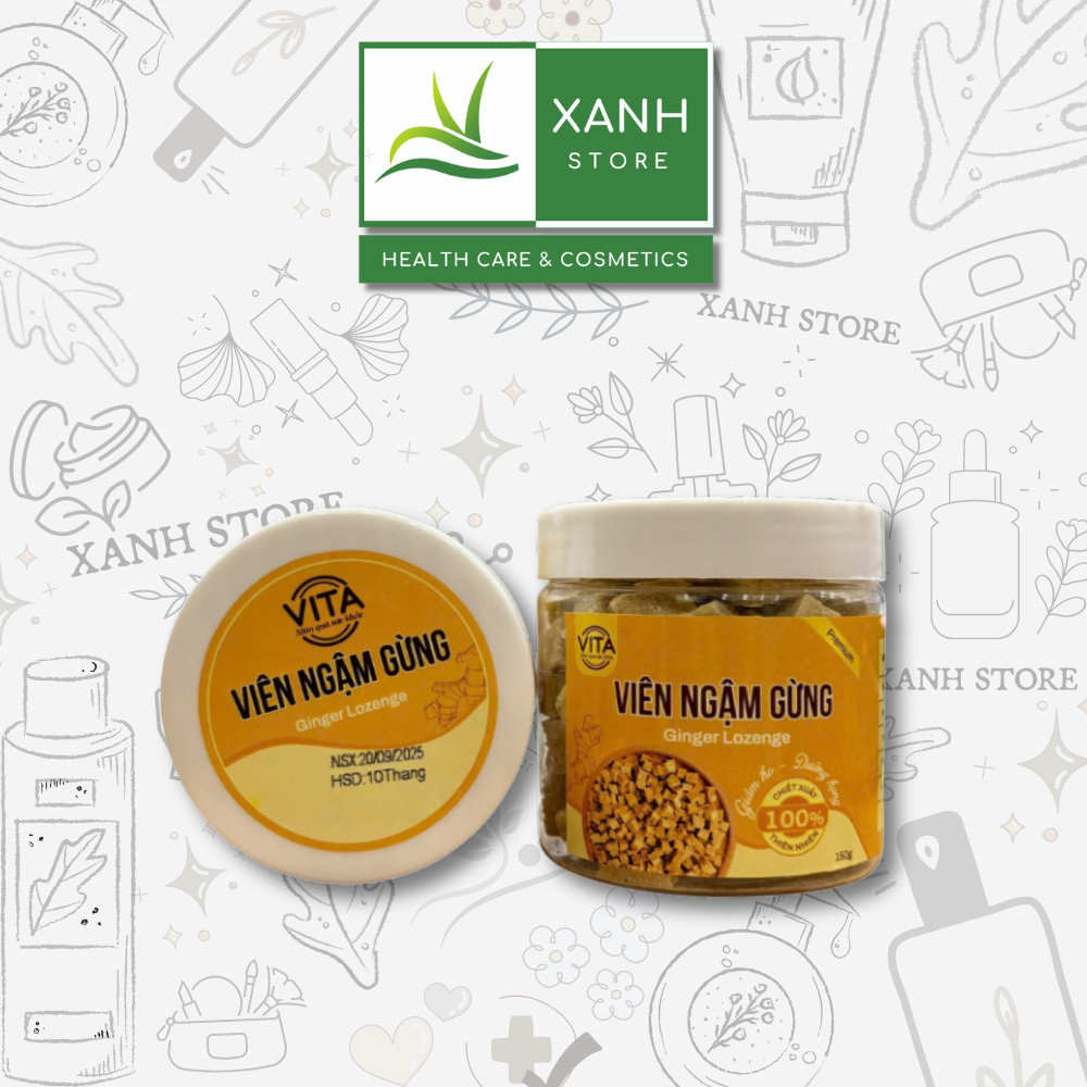 Viên ngậm Gừng (Ginger Lozenge) – Lọ 95g - Vita - Giữ ấm họng