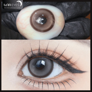 [New] Lens mắt FD-405 Brown màu nâu hồng viền đậm nổi bật, size lớn - thương hiệu LUNA EYES
