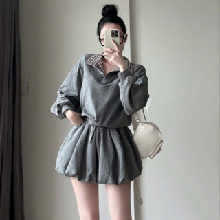  set áo chân váy,set đồ nữ sang chảnh,bộ áo cổ bẻ dài tay chân váy bồng 2 màu xịn sò hot trend XD52 