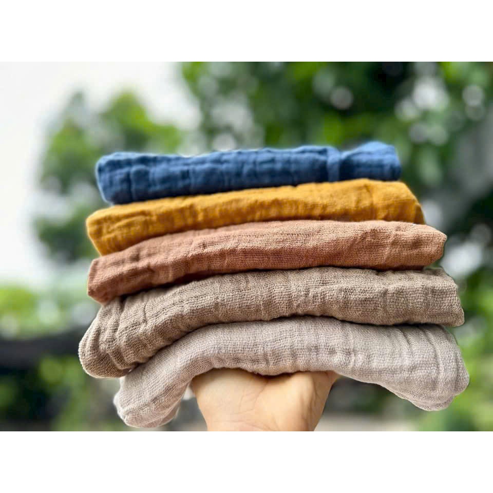 Set 5 khăn xô pippi organic cotton, khăn xuất đan mạch, khăn tắm bé, khăn đa năng