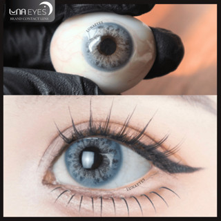   SALE  Lens mắt 596 Gray màu xám xanh mắt mèo tây sáng size nhỏ - thương hiệu LUNA EYES 
