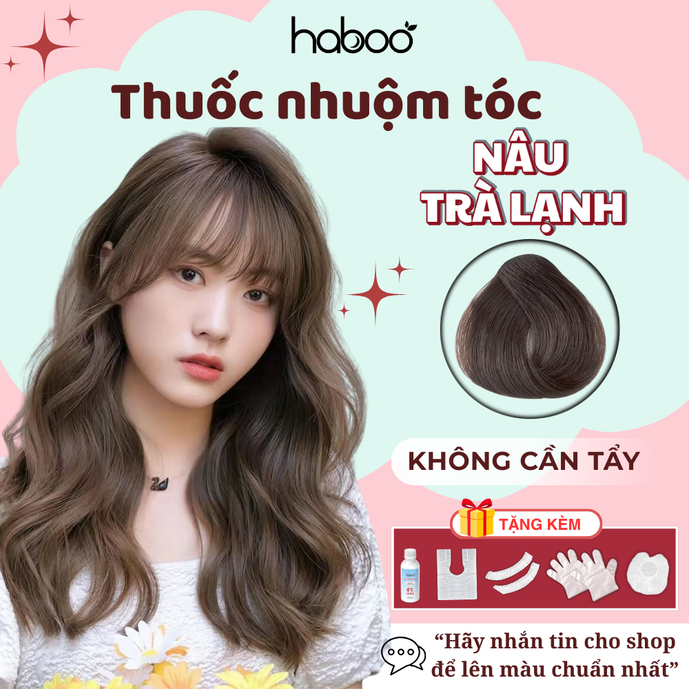 Thuốc Nhuộm Tóc Nâu Trà Lạnh, Nâu KiWi Lên Màu Đẹp, Nhuộm Tại Nhà Không Rát Da Đầu - HABOO trend