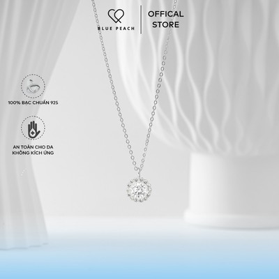Dây Chuyền Bạc 925 Blue Peach DC Diamond in Circle V1 size S DC1180
