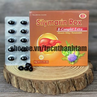   Nâu  Bổ gan Silymarin Rox cao actiso cà gai leo hỗ trợ giải độc găn tăng chức năng gan - Hộp 100V 