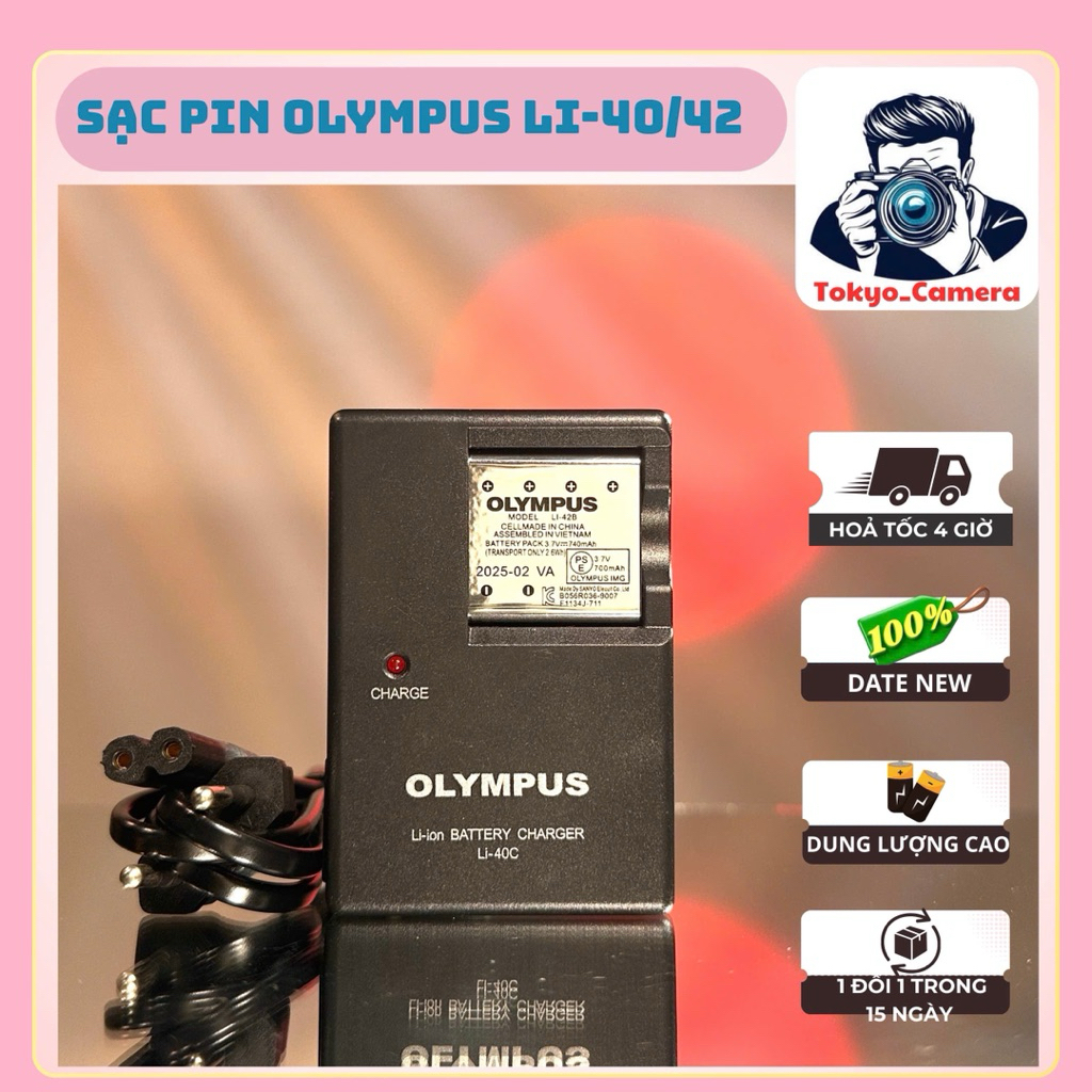 Sạc pin Olympus LI40/42B dùng cho các dòng Mju 700, 710, 720 SW, 725 SW, 730, 740, 750, 760, 770 SW,