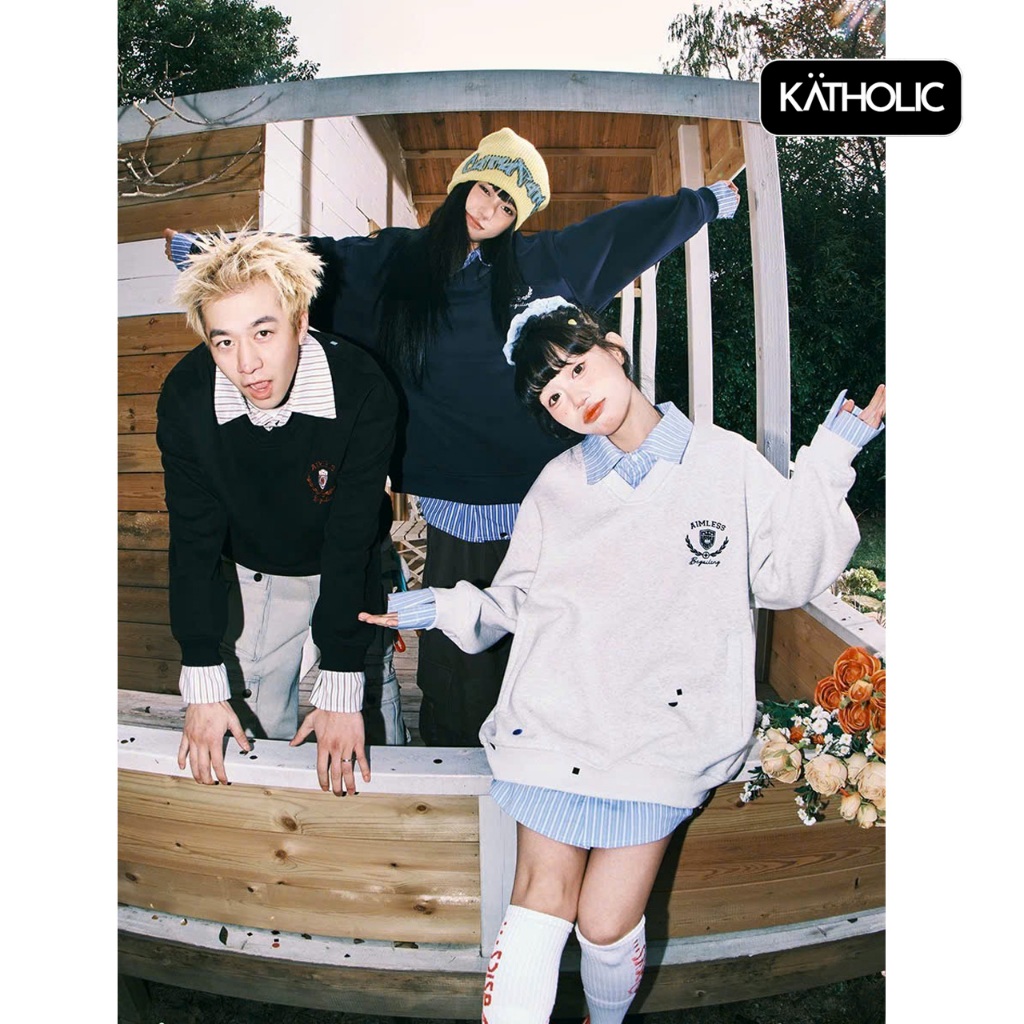 Áo Sweater Mix Sơ Mi Kẻ Nam Nữ Local Brand KATHOLIC Chất Liệu Nỉ Hai Da Form Rộng Oversize KAT033 | BigBuy360 - bigbuy360.vn