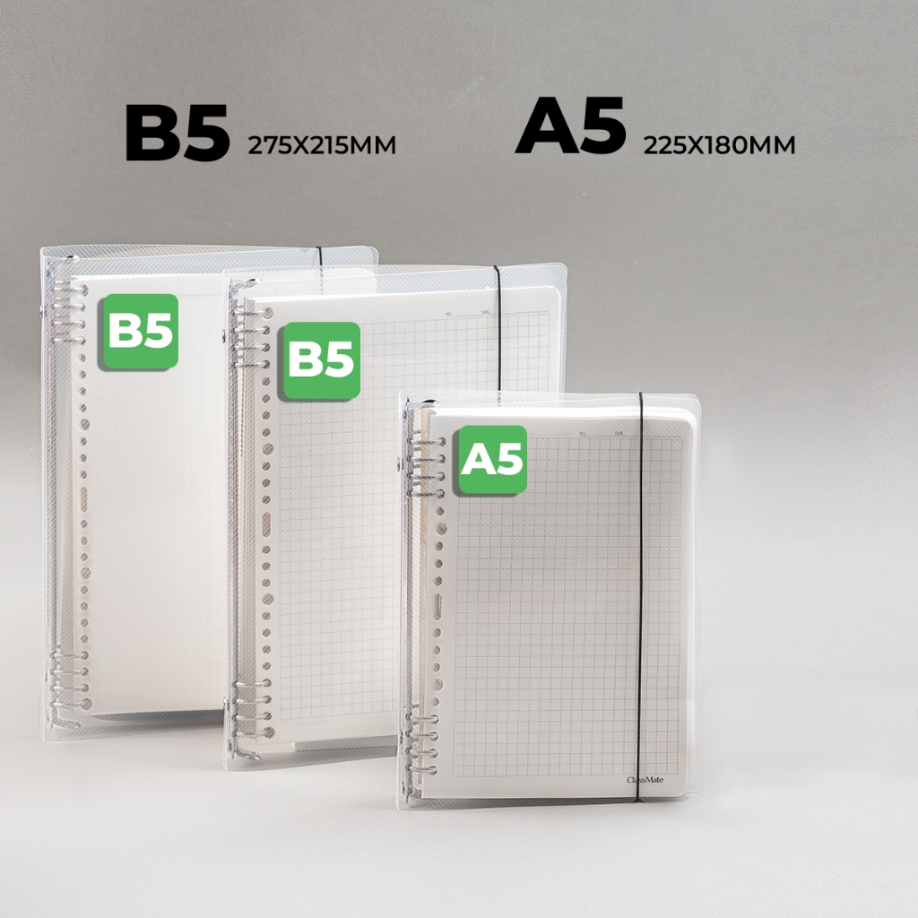 Sổ Còng B5 A5 Binder 8 Còng Kim Loại Chắc Chắn Đựng 300-400 Trang