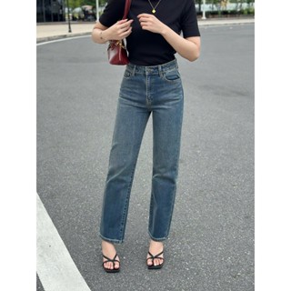  Quần Jeans Nữ REDE BS-03D Ống Đứng Co Giãn Nhẹ Lưng Cao Xanh Ánh Rêu Wash Hiện Đại 