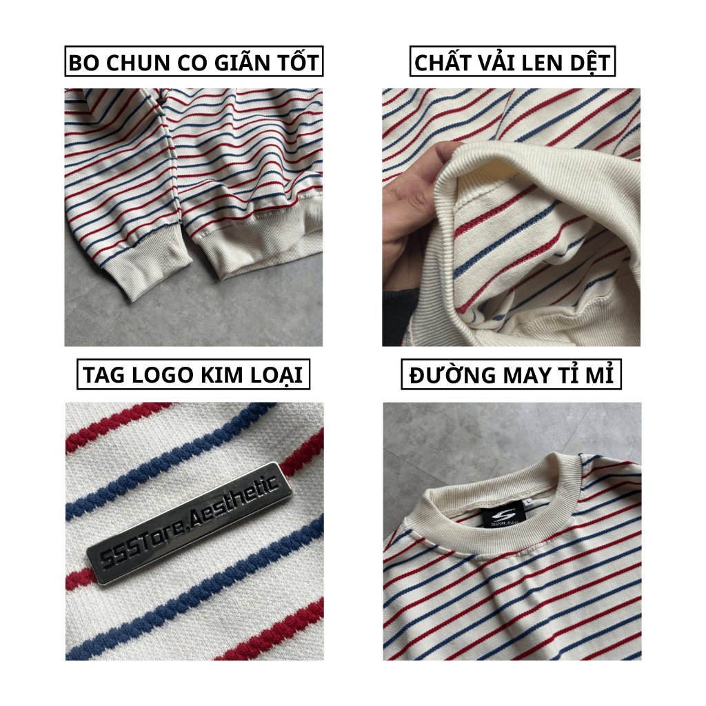 [BST THU ĐÔNG] ÁO SWEATER KẺ SỌC PREMIUM CHẤT VẢI LEN DỆT THOÁNG MÁT FORM BOXY UNISEX | SSSTORE.AESTHETIC | BigBuy360 - bigbuy360.vn