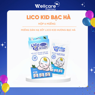 [CHÍNH HÃNG] Miếng Dán Hạ Sốt Lico Kid Hương Bạc Hà Mát Dịu, Hạ Sốt Trong 10 tiếng - Hộp 6 Miếng
