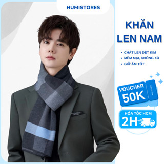 Khăn Choàng Cổ Nam Giữ Ấm Cao Cấp Khăn Len Nam Ấm Áp Mềm Mịn Không Xù Thời Trang Nam Mùa Thu Đông