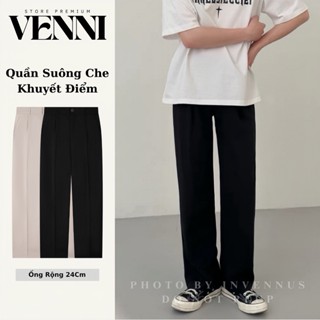 Quần tây nam ống suông VENNI quần tây học sinh dáng rộng cao cấp, quần âu đen nam form suông đẹp 302