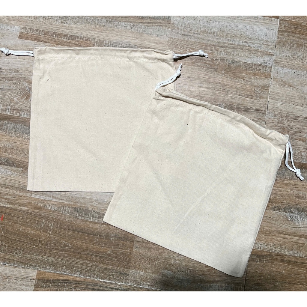 Túi vải bố Canvas dây rút Local brand màu kem