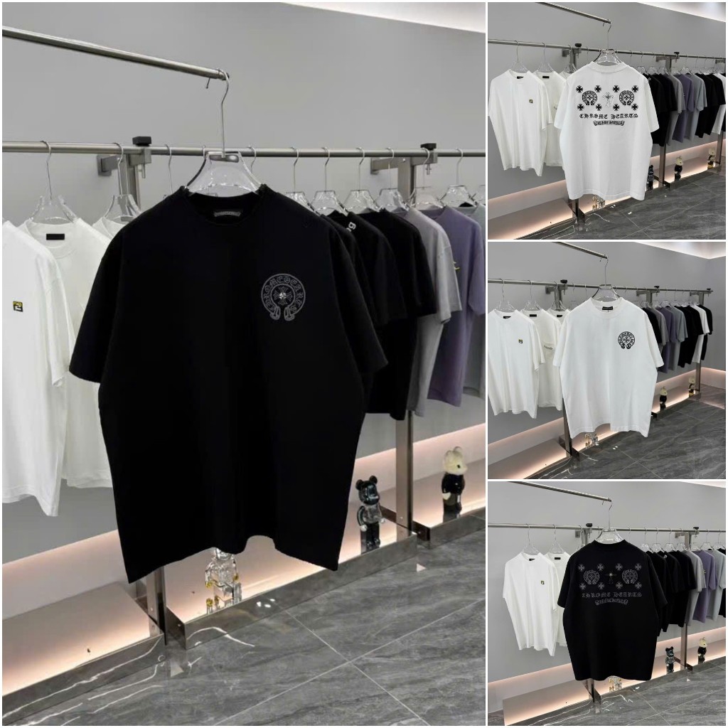 Áo Phông Nam Chrome Thêu Logo Lưng Cực Đẹp - Áo Phông Nam Chrome Thêu 2 Mặt Hot Hit