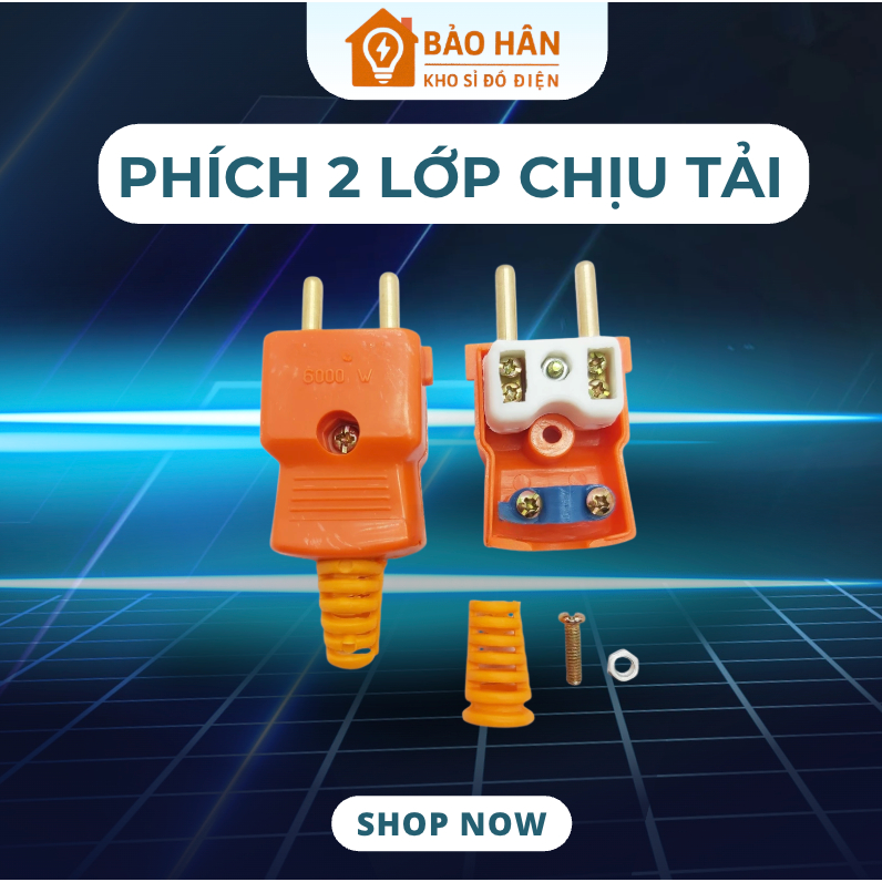 Phích Cắm Siêu Chịu Tải 6000W Chống Vỡ Chịu Nhiệt Chịu Tải Cao 6000W An Toàn Bảo Hành 2 Năm