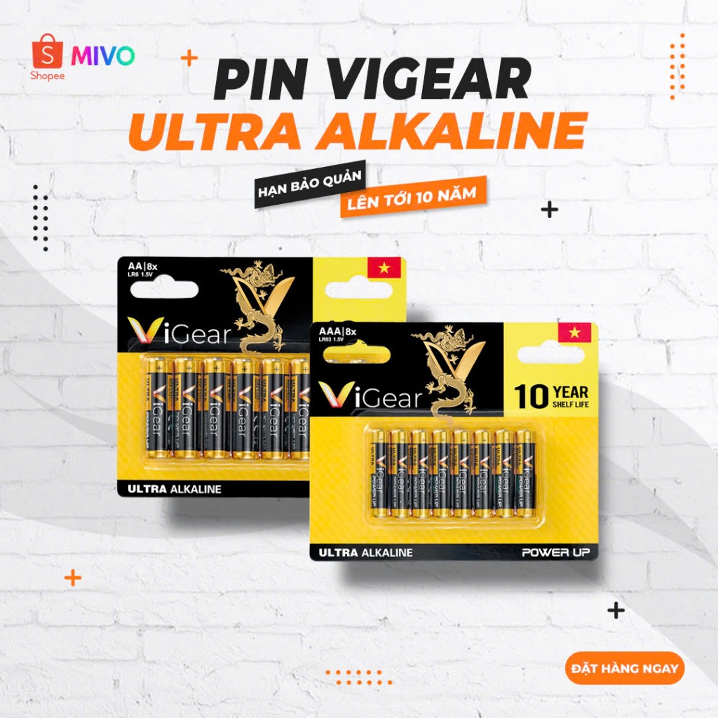 [DEAL TRÊN LIVE] Pin AA / Pin AAA Ultra Alkaline Vỉ 8 Viên Chính Hãng dành cho đồng hồ, điều khiển, 
