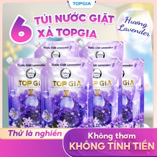 Nước giặt xả Top Gia hương lavender, hoa hồng dịu nhẹ túi 1L giúp làm sạch khuẩn lưu hương 72H