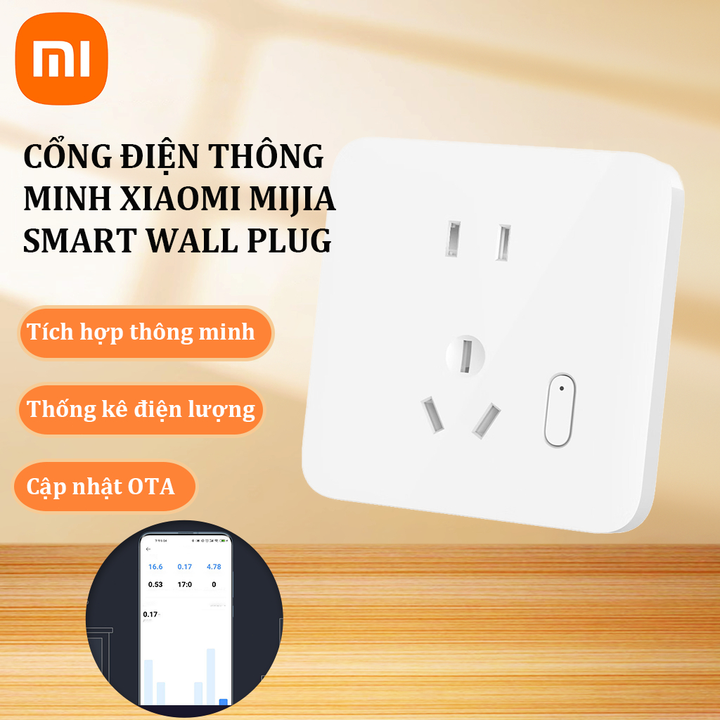 Cổng điện thông minh Mijia Smart Wall Plug Công suất lớn Tích hợp thông minh Thống kê điện lượng