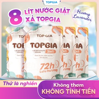 Nước giặt xả Topgia hương lavender, túi 2L an toàn cho da, đánh bay vết bẩn, lưu hương bền lâu