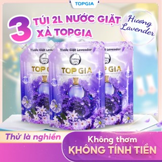 Nước giặt xả TOPGIA hương lavender túi 2L dịu nhẹ, lưu hương 72H, an toàn cho mọi làn da
