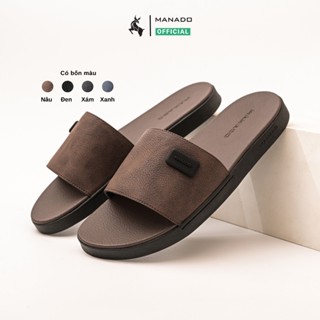 Dép nam MANADO Mã MND30 - Dép quai ngang da nubuck, đế cao su, quai khâu chắc chắn, fullbox (hộp đẹp) - BH 6 tháng