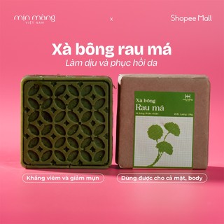  Xà Bông Cục Thiên Nhiên Handmade RAU MÁ Rửa Mặt Tắm Body Hỗ Trợ Phục Hồi Hàng Rào Da MỊN MÀNG 120g 
