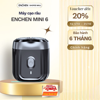 Máy cạo râu Enchen Mini 6 lưỡi dao kép mỏng, chống nước IPX7, pin sử dụng đến 2 tháng - BH 6 tháng