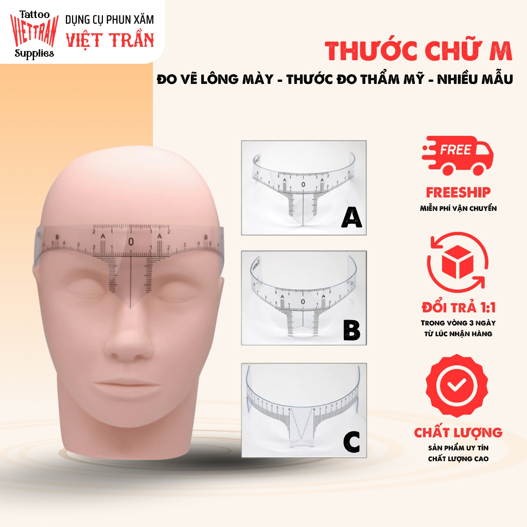 Thước chữ M đo vẽ lông mày