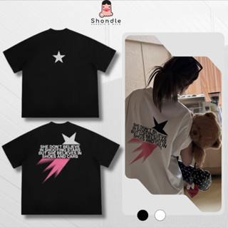 Áo Thun Nam Nữ In Kim Tuyến Ngôi Sao SHOOTING STARS Tay Lỡ Hot Trend Vải Cotton Tag Mạc Chuẩn