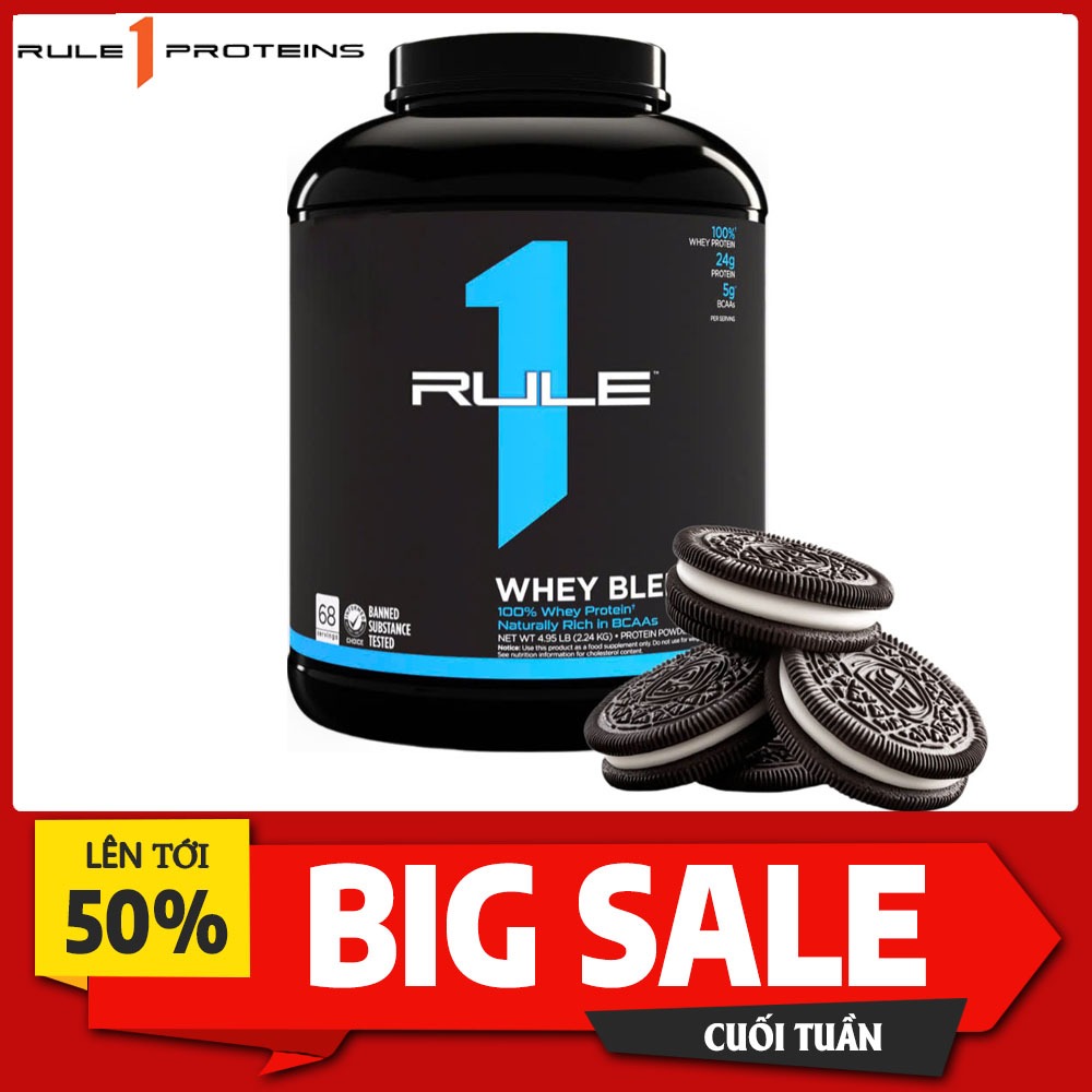 Rule 1 Whey Blend – Sữa Whey Protein 5lbs Vị Ngon, Hỗ Trợ Xây Dựng Cơ Bắp Nhanh vị cookie
