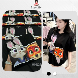  Áo Thun In Hình Dễ Thương Cáo Thỏ Vải Cotton 2 Chiều 260gsm Form Rộng Cao Cấp Full Tag Chuẩn 