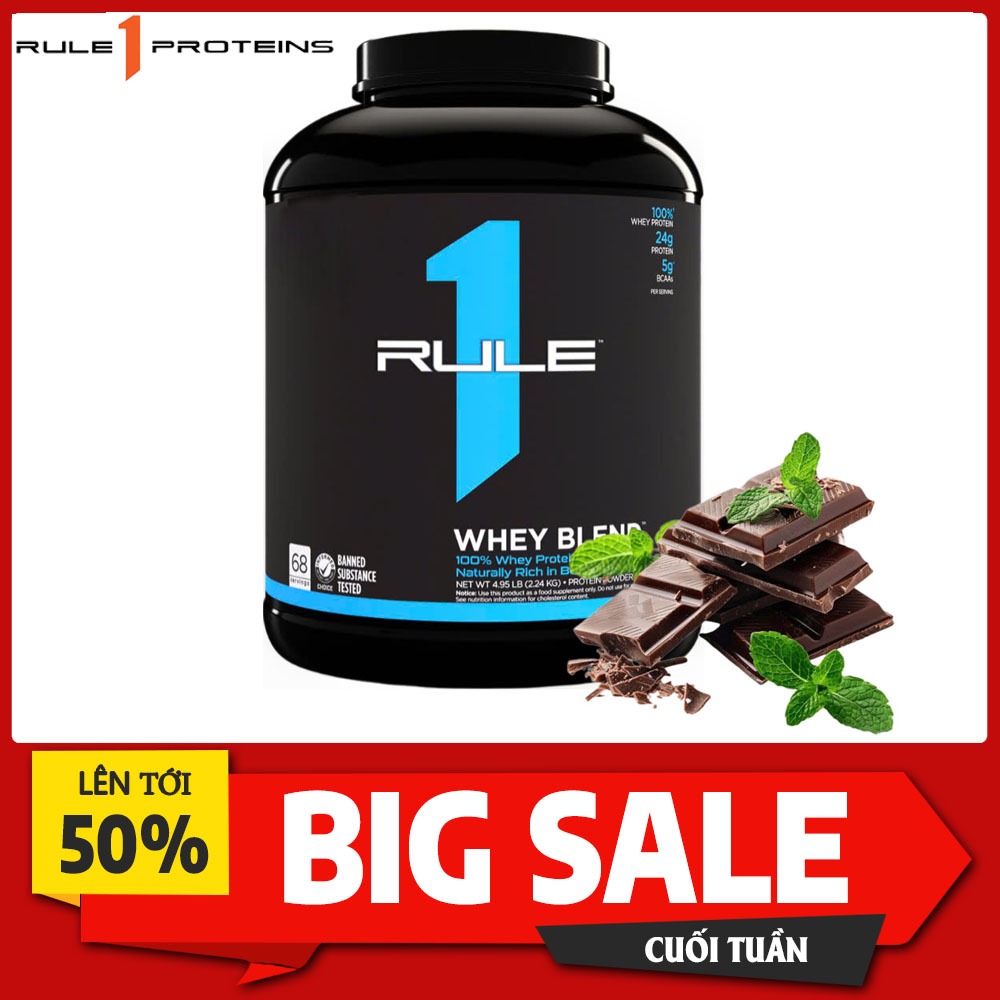Rule 1 Whey Blend – Sữa Whey Protein 5lbs Vị Ngon, Hỗ Trợ Xây Dựng Cơ Bắp Nhanh Socola Bạc hà